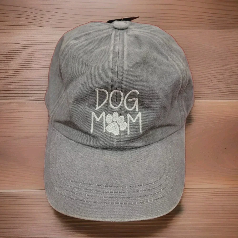 Dog Mom Baseball Cap Hat Embroidered Adjustable Women's Blue‎ David & Young NWT